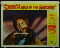 h336 CURUCU BEAST OF THE AMAZON movie lobby card #6 '56 monster c/u!