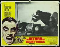 h438 RETURN OF COUNT YORGA movie lobby card #6 '71 driving stake!