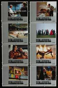 h526 ROLLERBALL 8 movie lobby cards '75 James Caan sci-fi sports!