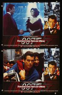 h664 TOMORROW NEVER DIES 2 movie lobby cards '97 Brosnan as Bond!