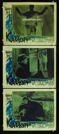 h613 WALKING DEAD 3 movie lobby cards R44 Boris Karloff, Cortez