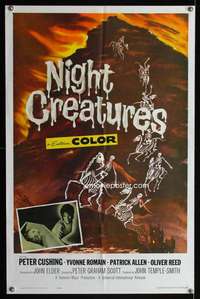 k495 NIGHT CREATURES one-sheet movie poster '62 Hammer, Peter Cushing