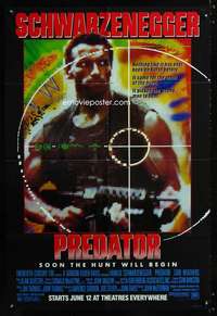 k540 PREDATOR advance one-sheet movie poster '87 Arnold Schwarzenegger