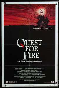 k552 QUEST FOR FIRE one-sheet movie poster '82 Rae Dawn Chong, cave men!