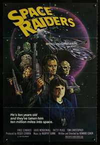 k604 SPACE RAIDERS one-sheet movie poster '83 Roger Corman, Joann artwork!