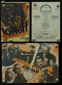 h013 NIGHT KEY Spanish movie herald '37 spooky Boris Karloff!