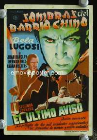 h014 SHADOW OF CHINATOWN #1 Spanish movie herald '36 Lugosi