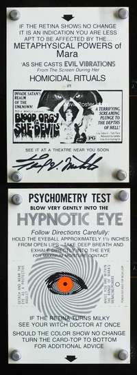 h060 BLOOD ORGY OF THE SHE DEVILS signed promo movie card '72