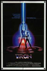 k656 TRON one-sheet movie poster '82 Walt Disney sci-fi, Jeff Bridges