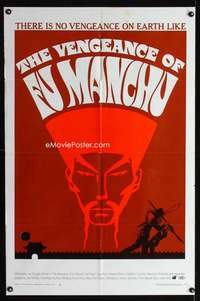 k671 VENGEANCE OF FU MANCHU one-sheet movie poster '67 Christopher Lee