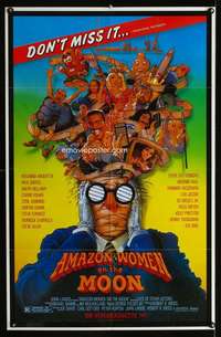 k072 AMAZON WOMEN ON THE MOON video one-sheet movie poster '87 Stout art!