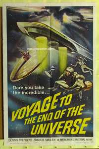 k677 VOYAGE TO THE END OF THE UNIVERSE one-sheet movie poster '64 sci-fi!