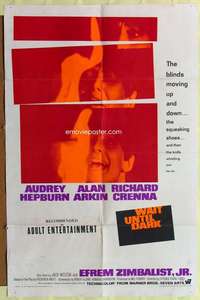 k680 WAIT UNTIL DARK one-sheet movie poster '67 blind Audrey Hepburn!