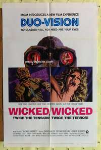 k696 WICKED WICKED one-sheet movie poster '73 Tiffany Bolling, sexy horror!