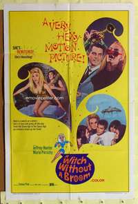 k701 WITCH WITHOUT A BROOM one-sheet movie poster '67 she's hexciting!
