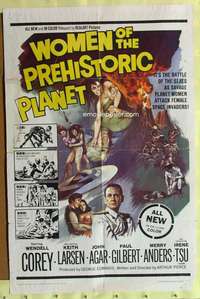 k710 WOMEN OF THE PREHISTORIC PLANET one-sheet movie poster '66 sexy!