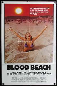 m226 BLOOD BEACH one-sheet movie poster '81 classic quicksand image!