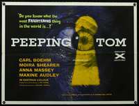m019 PEEPING TOM British quad movie poster '61 Michael Powell classic!