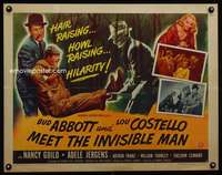 m003 ABBOTT & COSTELLO MEET THE INVISIBLE MAN B half-sheet movie poster '51