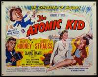 m007 ATOMIC KID style A half-sheet movie poster '55 Mickey Rooney, Strauss