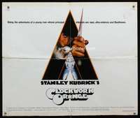 m009 CLOCKWORK ORANGE half-sheet movie poster '72 Stanley Kubrick
