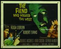 m012 FIEND WHO WALKED THE WEST half-sheet movie poster '58 Hugh O'Brian