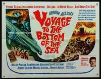 m018 VOYAGE TO THE BOTTOM OF THE SEA half-sheet movie poster '61 sci-fi!