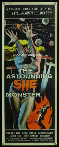 m042 ASTOUNDING SHE MONSTER signed insert movie poster '58 Bob Clarke