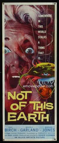 m056 NOT OF THIS EARTH insert movie poster '57 classic image!
