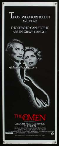 m057 OMEN style F insert movie poster '76 Gregory Peck, Lee Remick