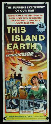 m063 THIS ISLAND EARTH insert movie poster '55 sci-fi classic, Morrow
