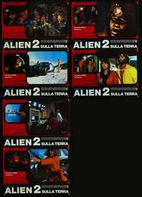 m133 ALIEN 2 6 Italian photobustas movie poster '80 sci-fi ripoff!