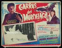m272 BAT Mexican LC movie poster '59 Vincent Price, screaming girl!