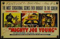 m038 MIGHTY JOE YOUNG window card movie poster '49 1st Harryhausen, Widhoff