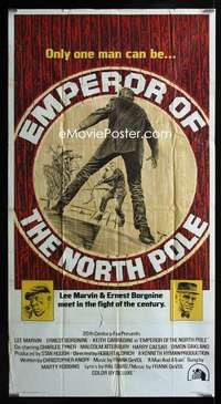 p297 EMPEROR OF THE NORTH POLE int'l three-sheet movie poster '73 Lee Marvin