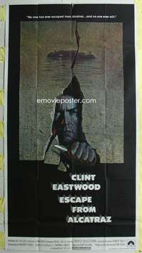 p298 ESCAPE FROM ALCATRAZ int'l three-sheet movie poster '79 Eastwood, Lettick