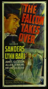 p306 FALCON TAKES OVER three-sheet movie poster '42 George Sanders, Lynn Bari
