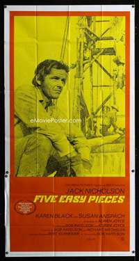 p312 FIVE EASY PIECES int'l three-sheet movie poster '70 Nicholson, Rafelson