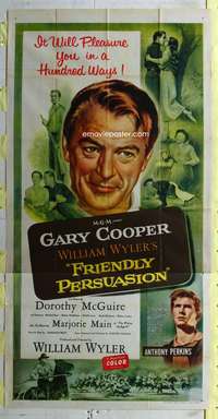 p321 FRIENDLY PERSUASION int'l 3sh '56 Gary Cooper in a movie that will pleasure you in a 100 ways!