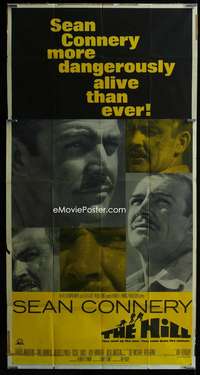 p359 HILL three-sheet movie poster '65 Sidney Lumet, dangerous Sean Connery!