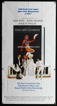 p443 MYRA BRECKINRIDGE three-sheet movie poster '70 Mae West, Raquel Welch