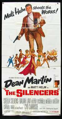 p520 SILENCERS three-sheet movie poster '66 Dean Martin & the Slaygirls!