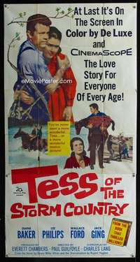 p560 TESS OF THE STORM COUNTRY three-sheet movie poster '60 Diane Baker