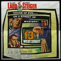 p005 13 WEST STREET six-sheet movie poster '62 Alan Ladd, Rod Steiger