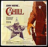 p018 CAHILL int'l six-sheet movie poster '73 classic Marshall John Wayne!