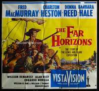 p031 FAR HORIZONS six-sheet movie poster '55 Charlton Heston, Lewis & Clark
