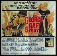 p036 GEORGE RAFT STORY six-sheet movie poster '61 sexy Jayne Mansfield!