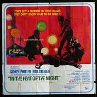 p042 IN THE HEAT OF THE NIGHT six-sheet movie poster '67 Sidney Poitier