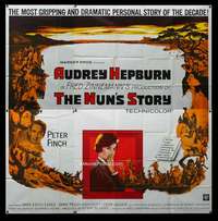 p072 NUN'S STORY six-sheet movie poster '59 religious Audrey Hepburn!