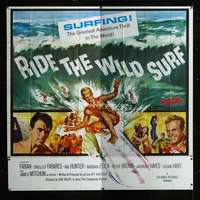 p085 RIDE THE WILD SURF six-sheet movie poster '64 Fabian, great image!